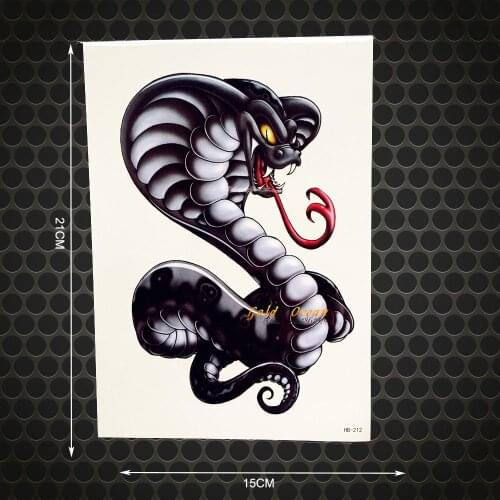 Black Mamba Cobra Snake Flash Waterproof Tattoo Men Body Art Arm Tatoo Sticker GHB212 Fake Temporary Tattoo Women Chest Shoulder