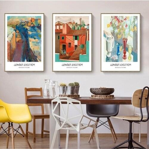 Retro Abstract Landscape Architecture Oil Painting Hotel Apartment Decoration Painting Hanging Painting Frameless Painting Core