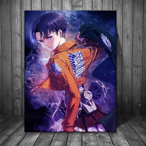 Home Decor Levi Ackerman Canvas Painting Wall Art Attack on Titan Poster Printed Modular Anime Pictures For Bedroom Framework