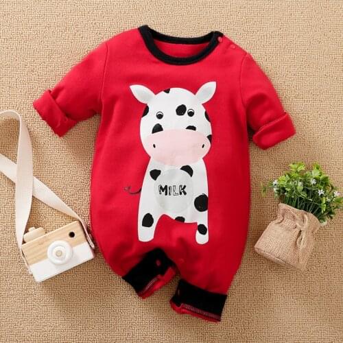 Baby Boy Clothes Newborn Girls Romper Cute Cow Print Costume Infant Clothing Jumpsuits Children Playsuit Little Kids Overalls