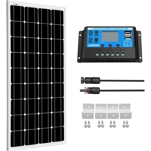 120w Solar Panel Kit Monocrystalline Glass Cell PV cable connerter12v Battery Home Charger Outdoor Charging