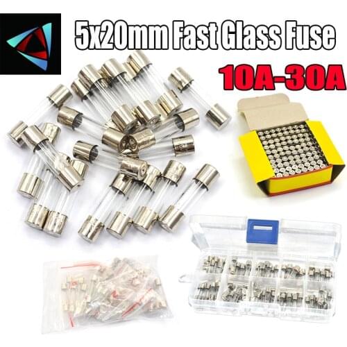 5x20mm Fast Glass Fuse Kit In Package 10A 12A 15A 20A 25A 30A /250V 5*20 Insurance Tube Package