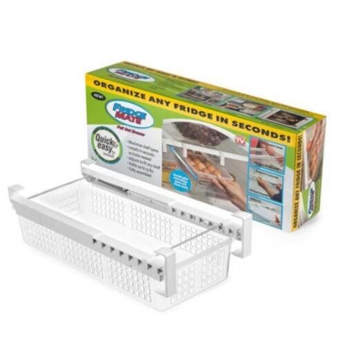 Fridge Mate Refrigerator Pull Out Bin Food Storage Organizer Snap Containers