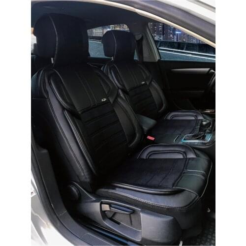 Auto Seat Cover Vip Leather And Fabric Set Black Color