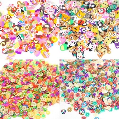 Colorful For Embellishments Nail 300Pcs Soft clay slice 5 Style Polymer Clay DIY Accessories Home Decor Ornaments Flower Crafts