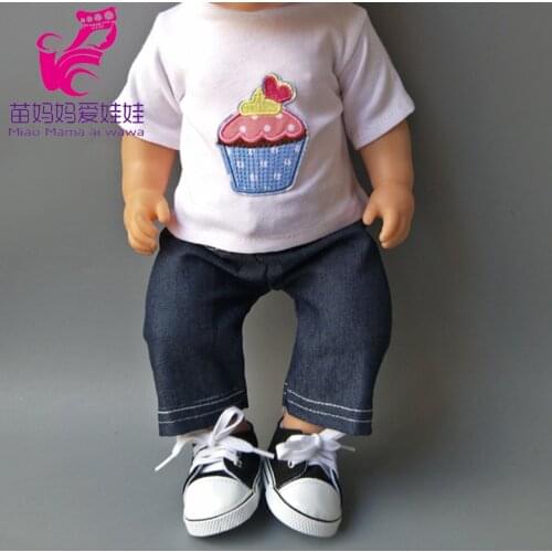 Baby Dolls boy White shirt and Jean trousers 18" girl doll accessory for children play toys