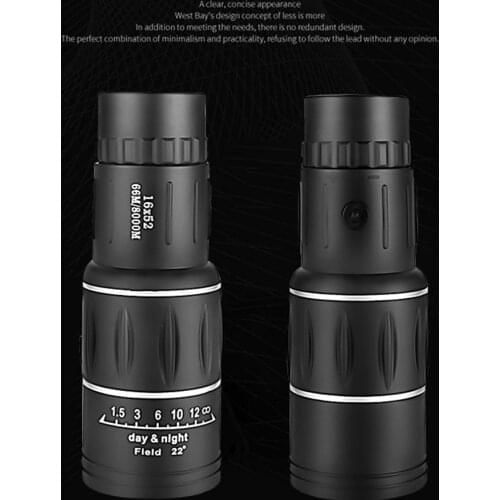 16X52 HD Dual Focus Monocular Telescope Portable Hunting Telescope For Outdoor Hunting Tourism Bird Watching