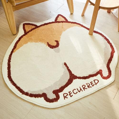 Cartoon Corgi Butt Mini Carpets Fur Doormats Rugs Floor Mats Home For Bathroom Living Room Entrance Door Kitchen Bed Hallway