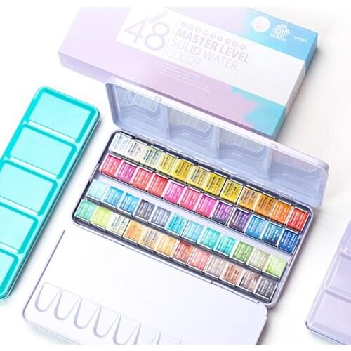 12/24/36/48Colors Solid Watercolor Paints Set Superior Artist Tin box Professional Water Color for Drawing Aquarell Art Supplies