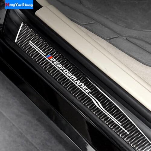 For BMW E60 Door Sill Scuff Plate Guards Accessories Carbon Fiber Door Sills Protector Stickers 5 Series 2004-2010 Car Styling