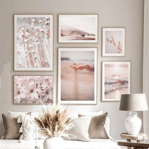 Quicksand Flowers Sea Dandelion Wall Art Canvas Painting Nordic Posters And Prints Landscape Wall Pictures For Living Room Decor