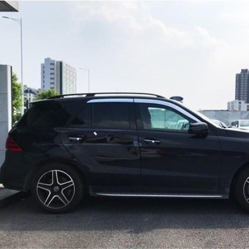 Brand New 1 Set Windows Chrome Vent Visors Rain Guard Sun Shield Deflectors For Mercedes Benz GLE300/320/350/400 2016-2019