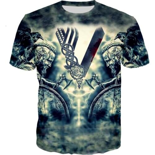 2021 New Brand Clothing Viking Tattoo Pattern 3D Printed T Shirt Summer Funny T-Shirt Casual Tshirt Harajuku T Shirt Streetwear