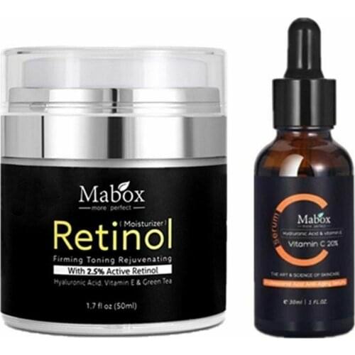 MABOX 2.5% Retinol Whitening Face Cream + Vitamin C Serum Anti-aging Remove Wrinkle @ME88