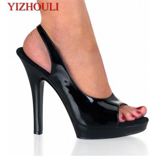 Sexy 13cm super high shoes for the stage, suitable for female fish mouth toe, 5-inch fisherman gladiator sandals