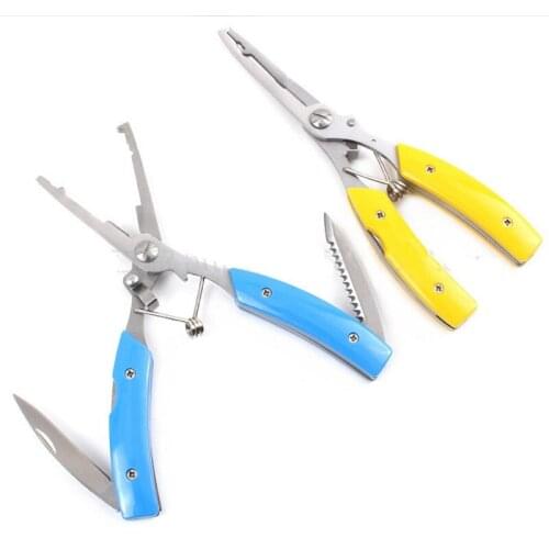 Portable 23CM Fishing Pliers Fishing Clamp Split Ring Line Cutters Fishing Hooks Remover with Extra Knife and Saw Tool