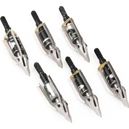 6pcs/lot arrow head 3 expandable blades broadheads 100 grain target arrow point for bow and arrow hunting archery Free ship