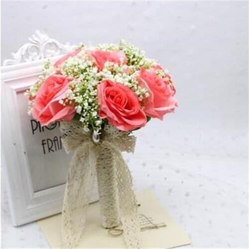 Wedding Bouquet Flowers Marriage Accessories Small Bridal Bouquets Silk Roses Wedding Bouquets for Bridesmaids Decoration