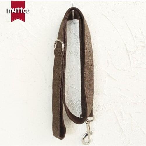 MUTTCO unique design fashionable bow tie handmade dog leash DEEP BROWN SUIT dog leash 5 sizes UDL118