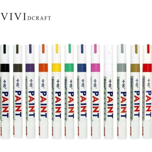 Waterproof Rubber Marker Pen Permanent Paint Marker Tread Motorcycle Toe Car Colors 12 Tire Pen Environmental Round Paintin W2D7