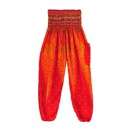 1pcs/lot bohemian style woman cottom loose long pants lady print pants free size