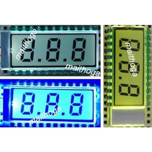 24PIN TN Positive 3-Digits Segment LCD Panel White/Yellow Green/Blue Backlight 3V