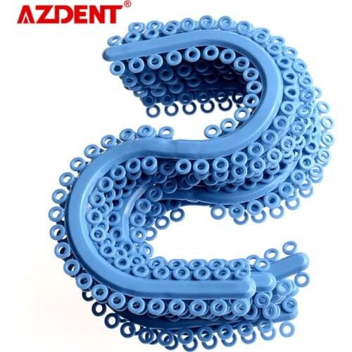 700PCS/Pack AZDENT Dental Orthodontic Elastic Separator Ties Rings S type Split Tooth Rubber Bands Blue Color