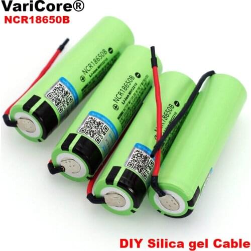 VariCore new for Panasonic 18650 3400mAh battery NCR18650B with original Suitable for flashlights+DIY Silicone Line