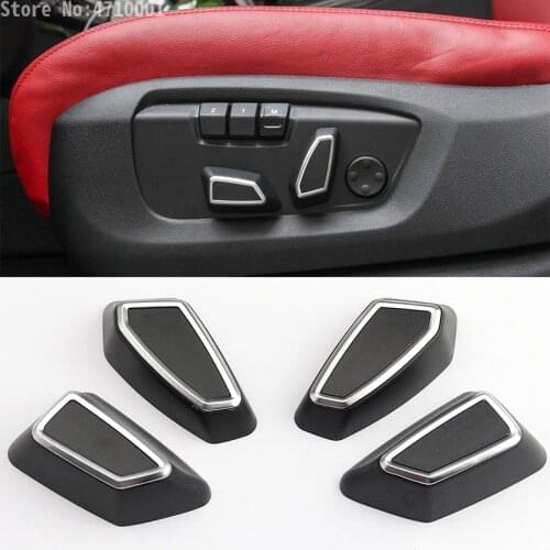 Car Accessories Seat Adjustment Button Cover Trim 4pcs For BMW New 1 2 3 4 Series F30 F34 F45 F46 2013-2017