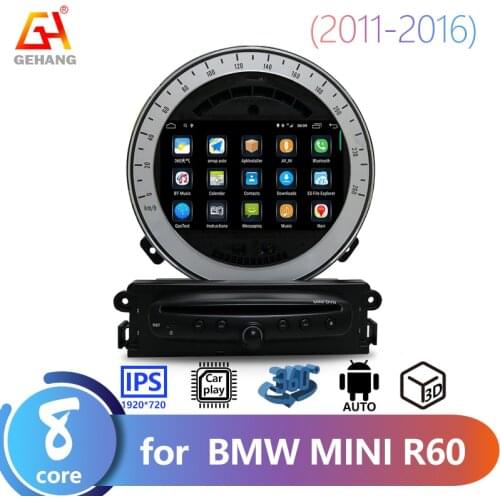 GEHANG 7 Inch Car bluetooth 2din network stereo receiver android auto wireless carplay For MINI R60 2011-2016 cooper countryman