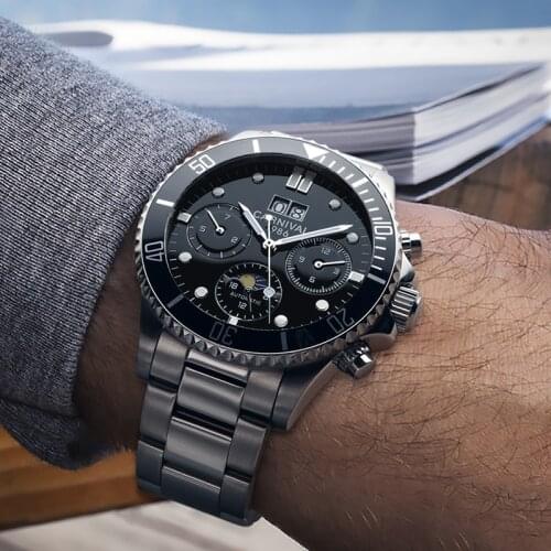 Mechanical Watches Men Top Luxury Brand Carnival Watch Sports Automatic Watches Sapphire Waterproof Men Watch Relogio Luminous