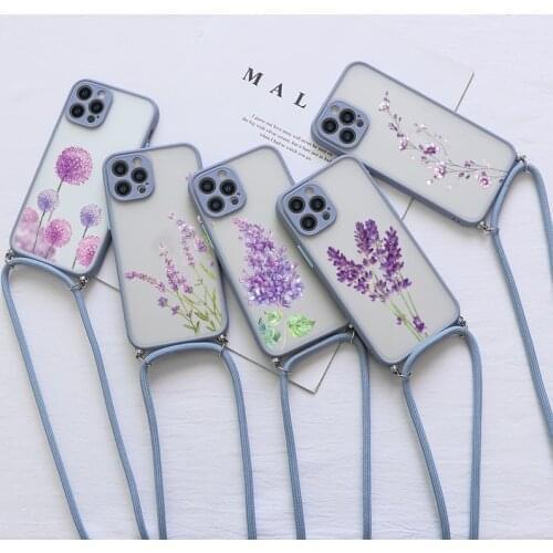 Lavender Flower Phone Case For iPhone 12 Pro Max Mini XR X XS SE 2 7 8 6 6S Plus Couqe For iPhone 11 Pro Max Hard PC Back Covers