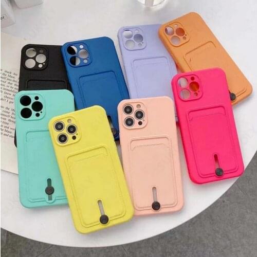 Card Slot Case For iPhone 12 Pro Max 11 Wallet Phone Case For iPhone XS XR X 8 7 Plus 12 Full Protect Soft Silicone Bag Cover