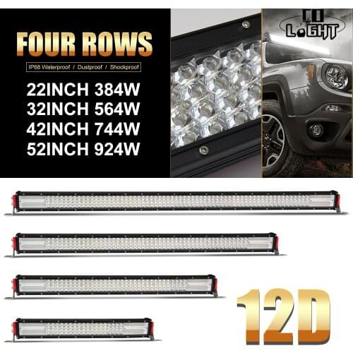 CO LIGHT 12D 22 32 42 52 Inch LED Light Bar Offroad Led Work Light Combo Auto Driving Light for Lada Niva ATV 4x4 Truck 12V 24V
