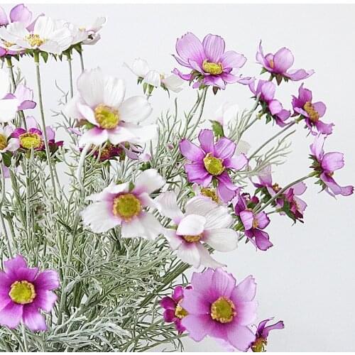 8 heads long stem Daisy flower branch simulation fake flower garden living room decoration floor display Artificial flowers