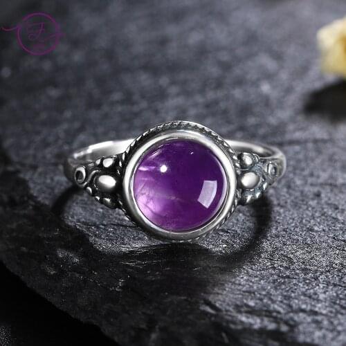 Amethyst 925 Sterling Silver Ring Fine Jewelry Womens Natural Amethyst Rings Wedding Anniversary Engagement Gifts