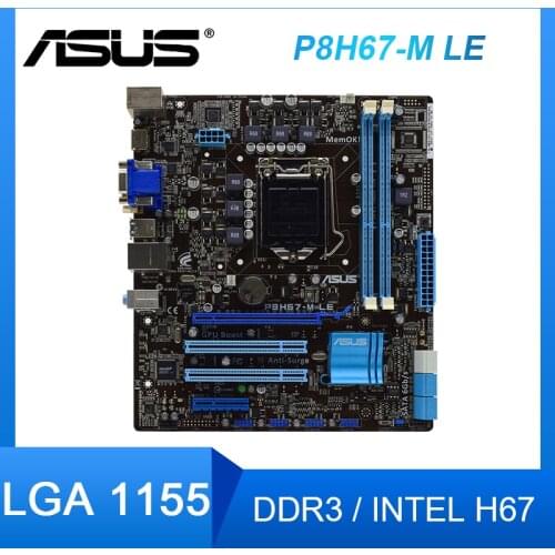 For ASUS P8H67-M LE original motherboard DDR3 LGA 1155 16GB USB2.0 DVI VGA HDMI H67 Desktop motherborad