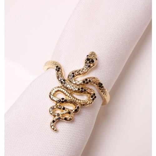 Metal creative gold plating snake napkin ring napkin ring western table decoration for family gathering wedding banquet hotel