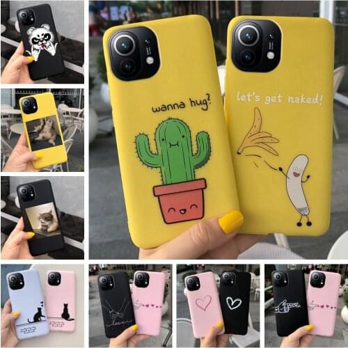 Cute Cactus Case For Xiaomi Mi 11 Case Soft Silicone Coque For Xiomi Mi 11 Full Protection Tpu Cover For Xiaomi 11 Global Fundas