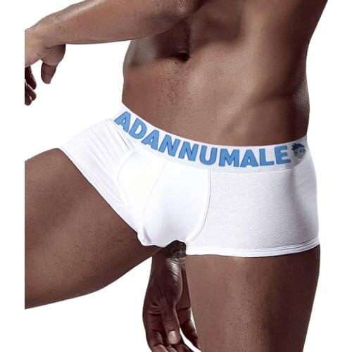 ADANNU Men Boxer Underwear Sexy Shorts Comfortable Cotton Man Underpants Breathable Boxershorts Male Panties Low Waist M-XXL