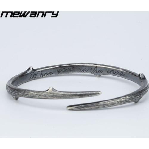 Mewanry 925 Sterling Silver Couples Bracelet Fashion Punk Rock Creative Vintage Thorns Party Jewelry Birthday Gifts Wholesale