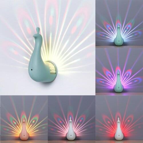 Peacock Wall Lights Creative Night Light For Living Room Bedroom Bedside Background Channel Staircase Decor modern wall lights