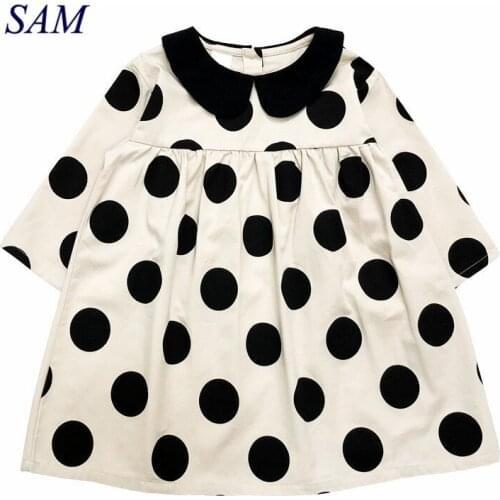 Girls Dress Autumn Childrens Clothing Cotton Long Sleeve Dots Kids Cute Dresses For Baby Clothes Girls Dresses