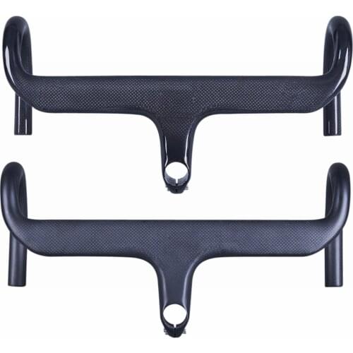 Full 3K Carbon Fiber Bicycle Integrated Handlebar Road Bike Drop Bars 400/420/440mm X 90/100/110/120mm Fork Diameter 28.6mm