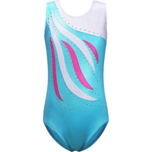 Rhythmic Gymnastics Embroidery Shiny Diamond Dance Leotards Girls Kids Ballet Children Training Dancewea New