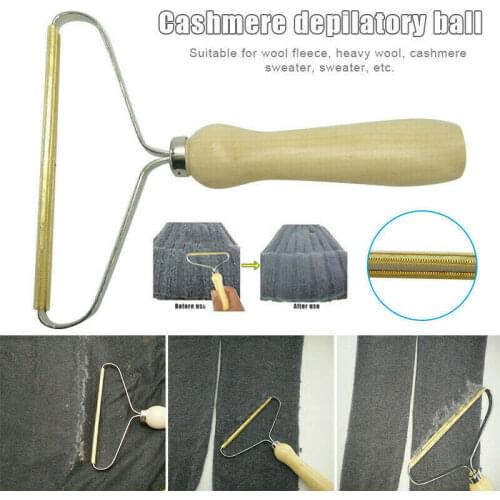 Portable Lint Remover Pet Hair Crumbs Trimmer Manual Wooden Handle Clothes Lint balls Sticking Roller Household Cleaning Tools