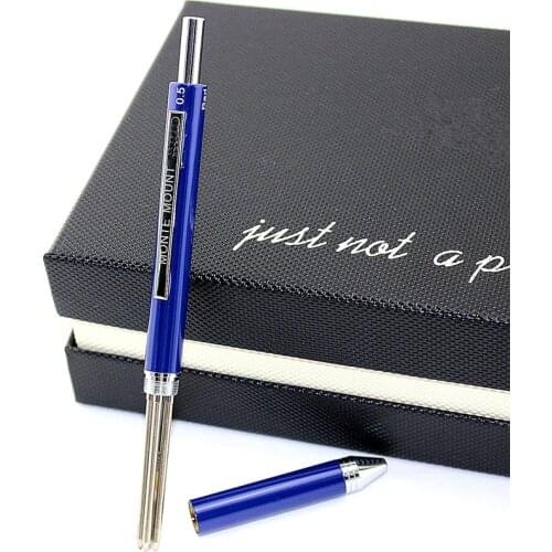 Ballpoint Pens Medium Point 0.5mm Black blue red Ink Metal Pens for Writing Silver Clip pencil Office Pens School Supplies