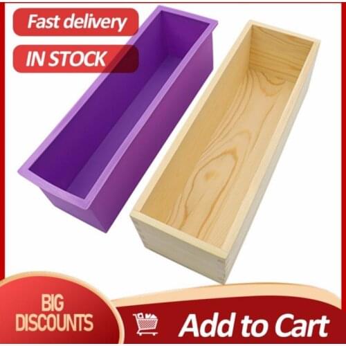 1200ML Silicone Soap Mold Rectangular Wooden Box with Flexible Liner for DIY Handmade Loaf Mould Soap Mold Soap Making Tools