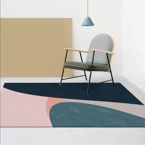 Nordic Fashion Japanese Powder Green Solid Color Block Bedroom Living Room Crystal Velvet Floor Mat Carpet Customization
