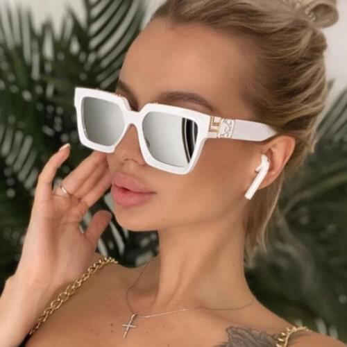 Most Compelling Square Green Sunglasses Women Men Fashion Show Eyewear Brand Designer Big Frame Sun Glasses Female Large Okulary